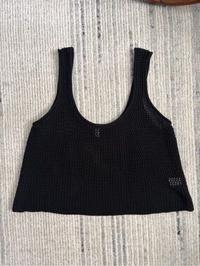 BP Black Cropped Knit Tank Top - Women Size L